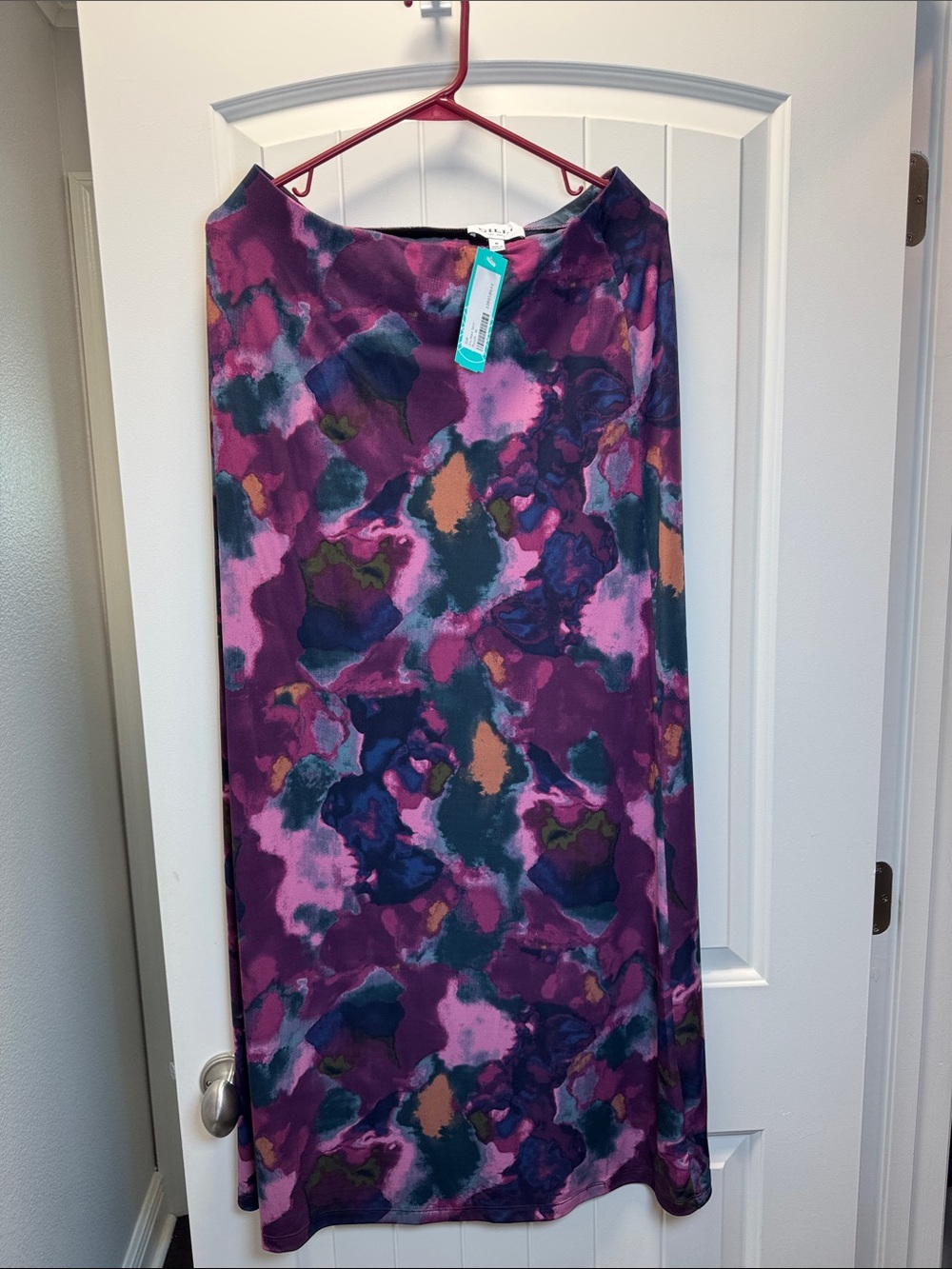 Gilli Purple Multi Abstract Print Maxi Skirt